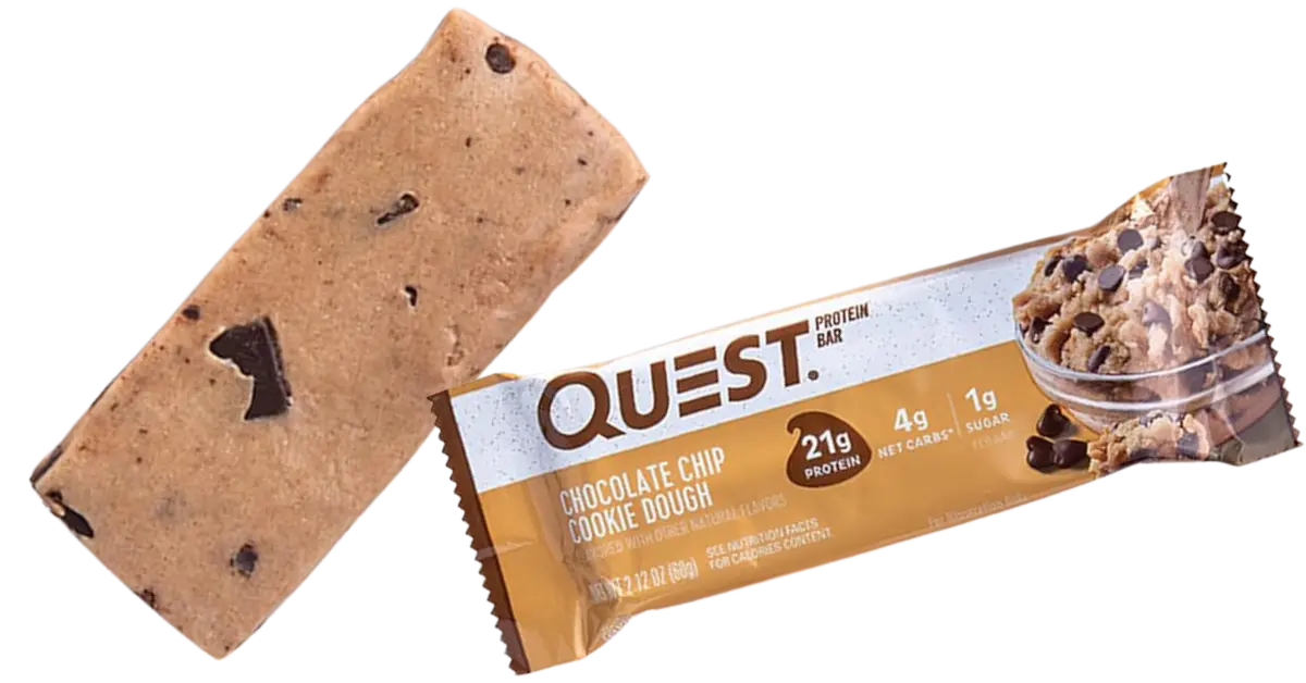 What does the Quest Nutrition Chocolate Chip Cookie Dough Bar Look Like